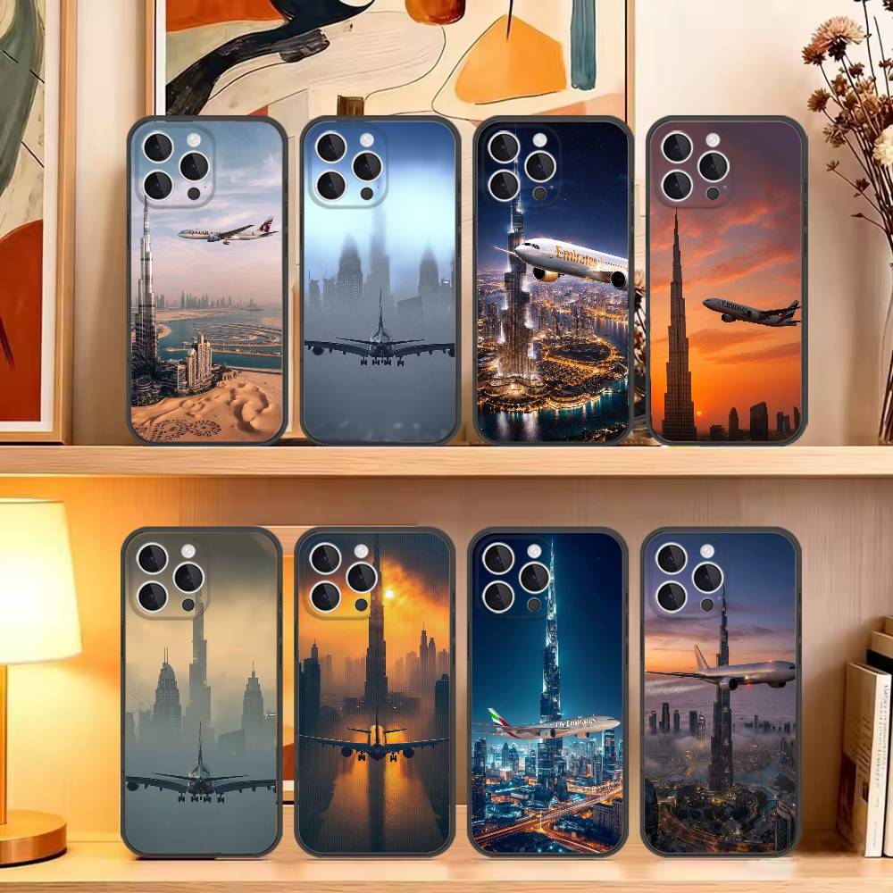 Phone Cases Dubai - Dubai Burj Khalifa vliegtuig telefoonhoesje voor
