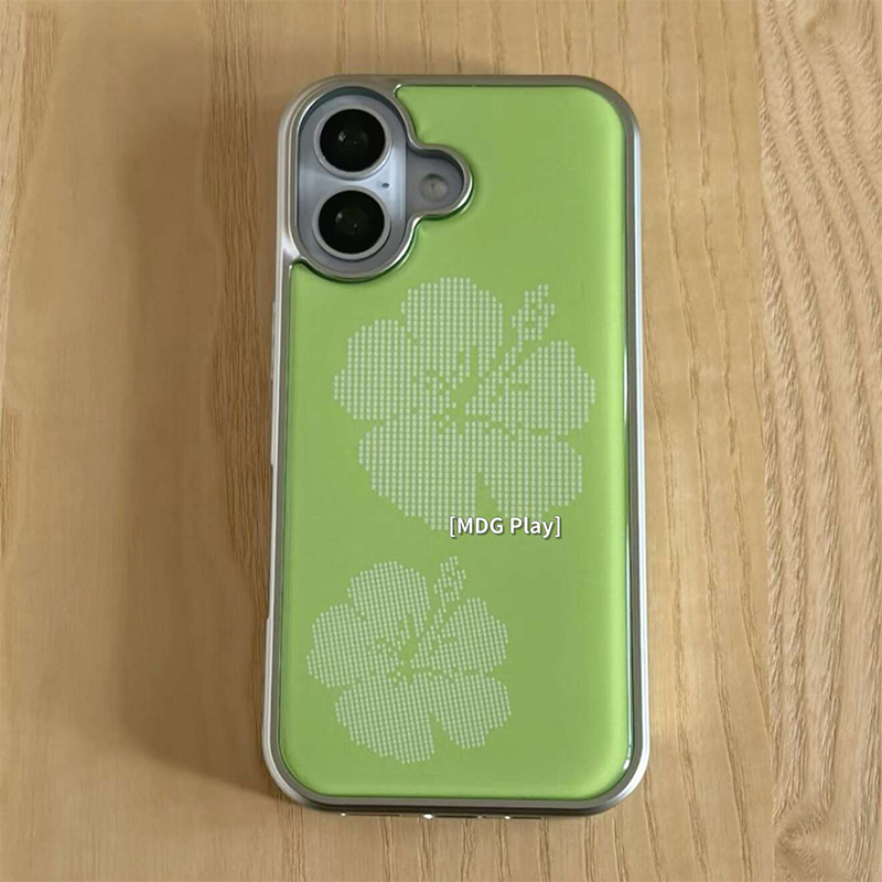 Phone Cases Green - Koreaanse groene achtergrond bloemen elektrogeplateerde druppellijm