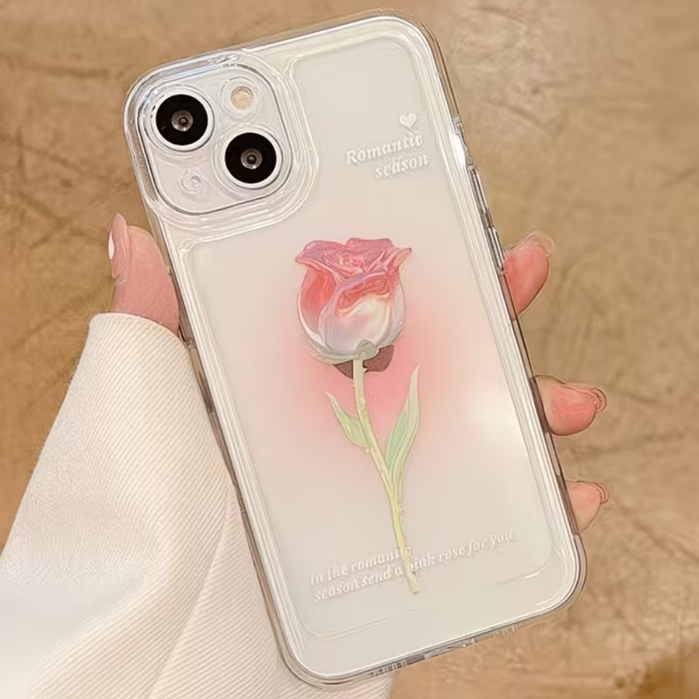Phone Cases Aesthetic - Esthetische aquarel roos transparante telefoonhoes voor