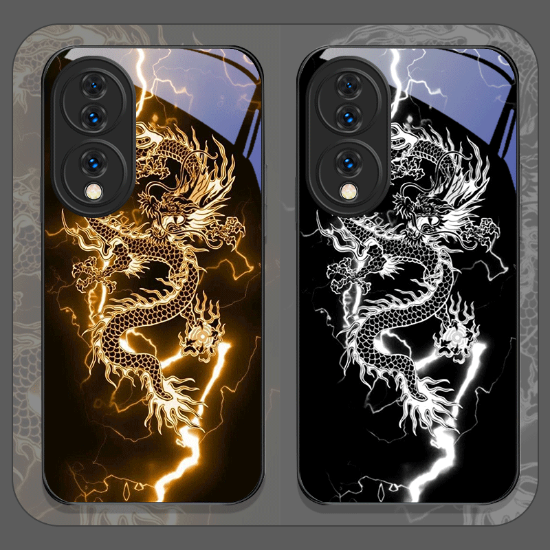 Phone Cases Honor - Creatieve Draak Patroon Gehard Glas Telefoon