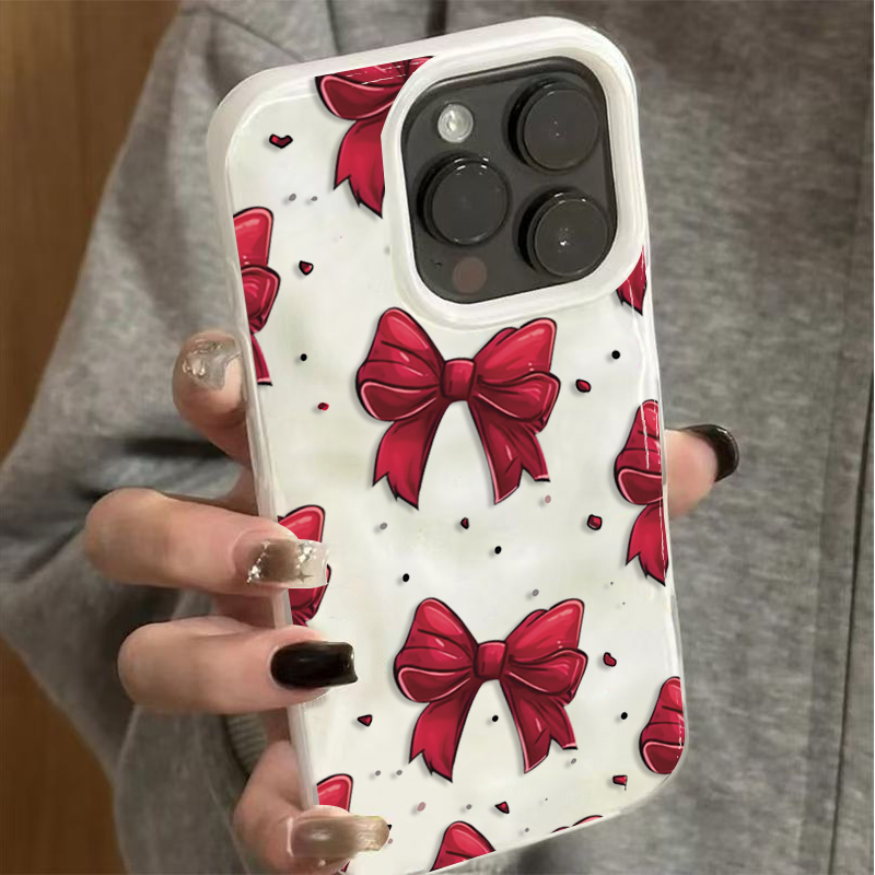 Phone Cases Red - Witte rode strikpatroon telefoonhoesje voor iPhone