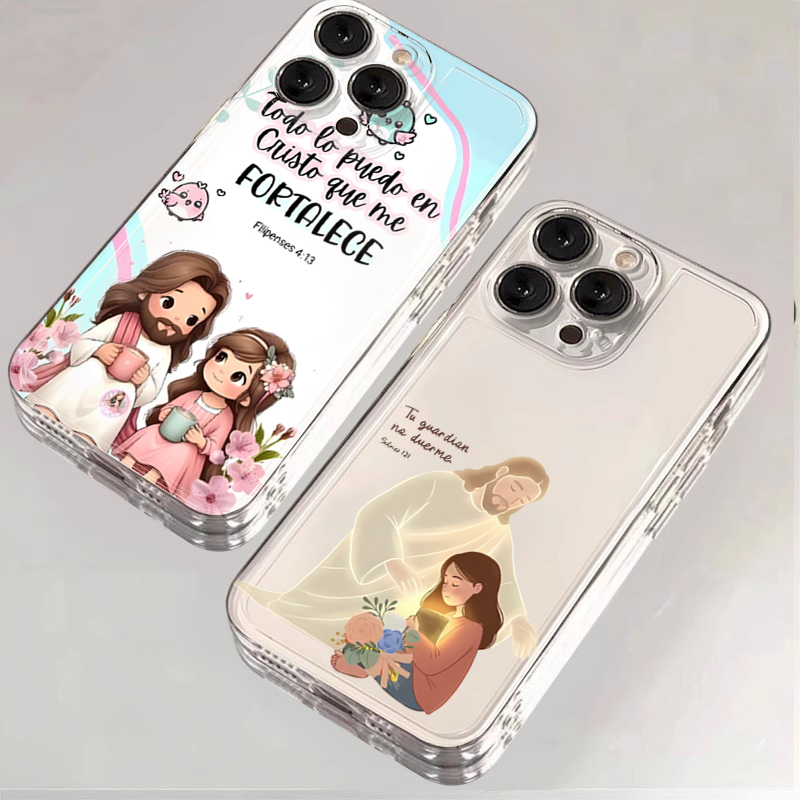 Phone Cases Redmi - Cartoon Jezus En Ik Bijbelvers Print