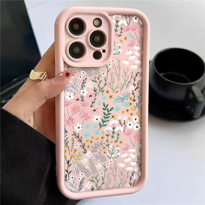 Phone Cases Near Me - Roze hoge bamboe bloemenpatroon iPhone hoesje