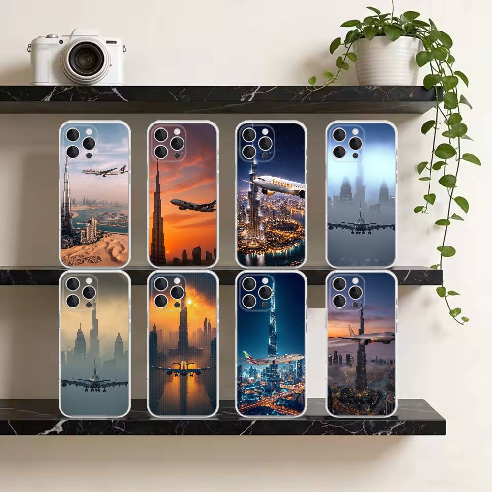 Phone Cases Dubai - Dubai Burj Khalifa vliegtuig telefoonhoesje voor