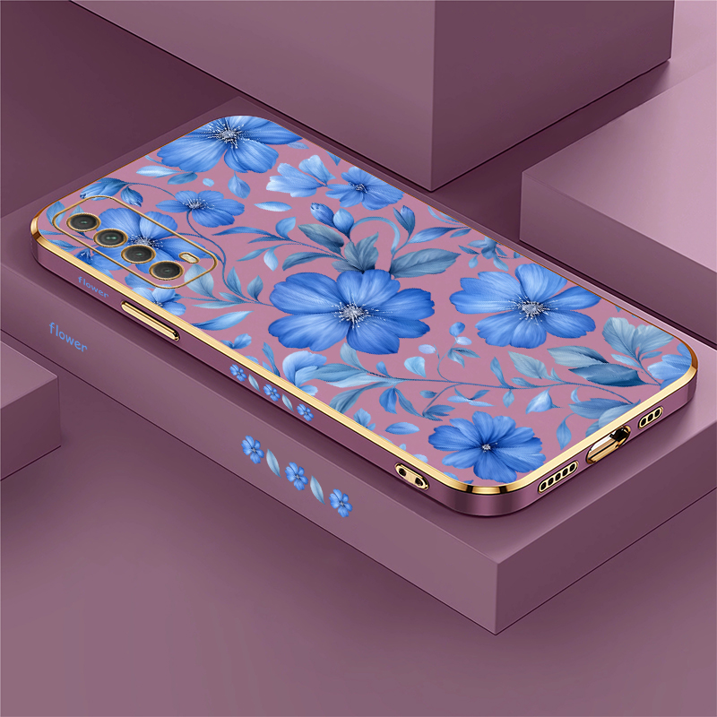 Phone Cases Honor - Blauw aquarel bloemenpatroon telefoonhoesje voor Honor