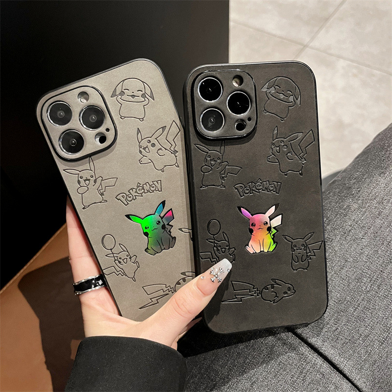 Phone Cases Like Loopy - Cartoon Pikachu Kunstleer Laser Telefoon Case
