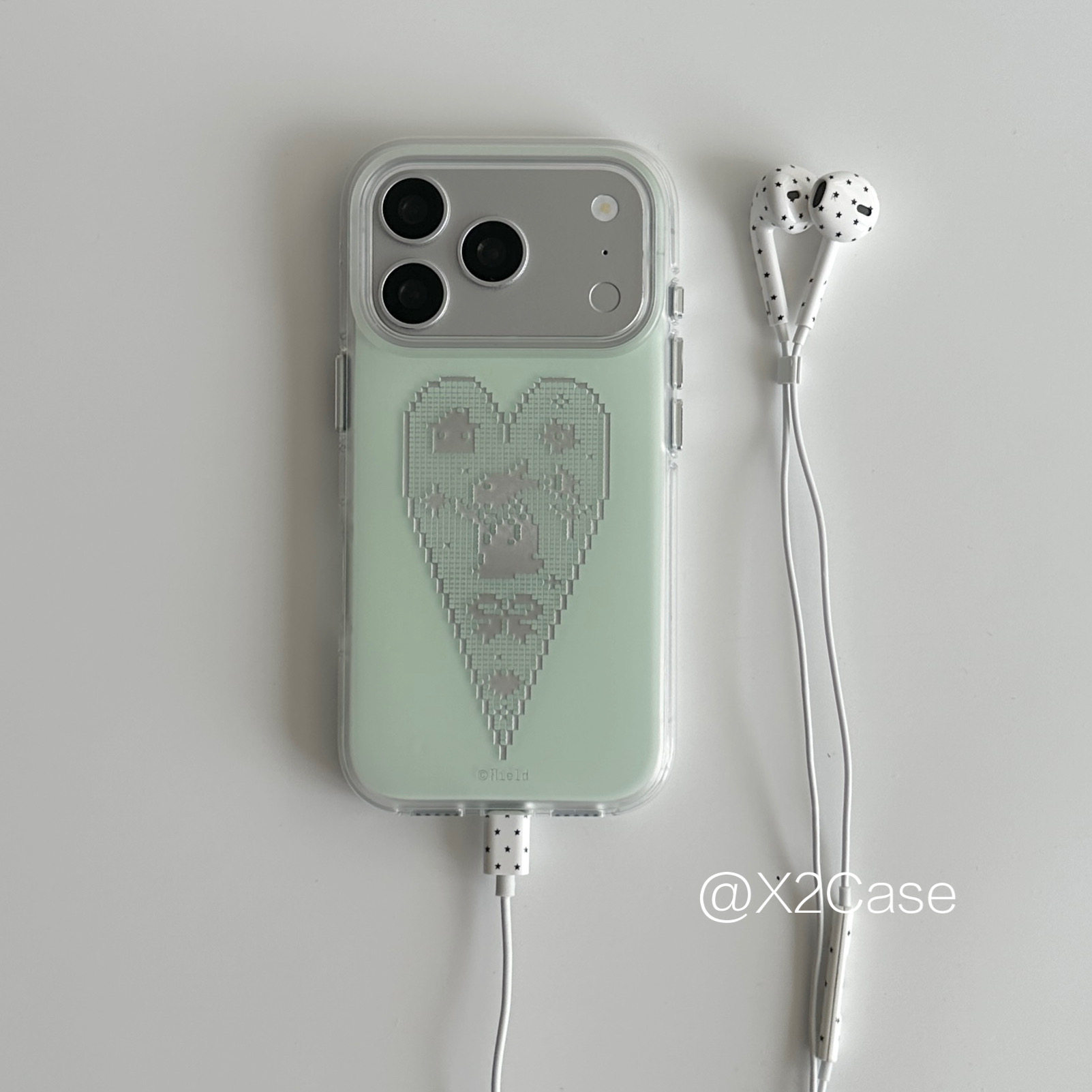 Phone Cases Green - Koreaanse Ins niche groene liefde pixel
