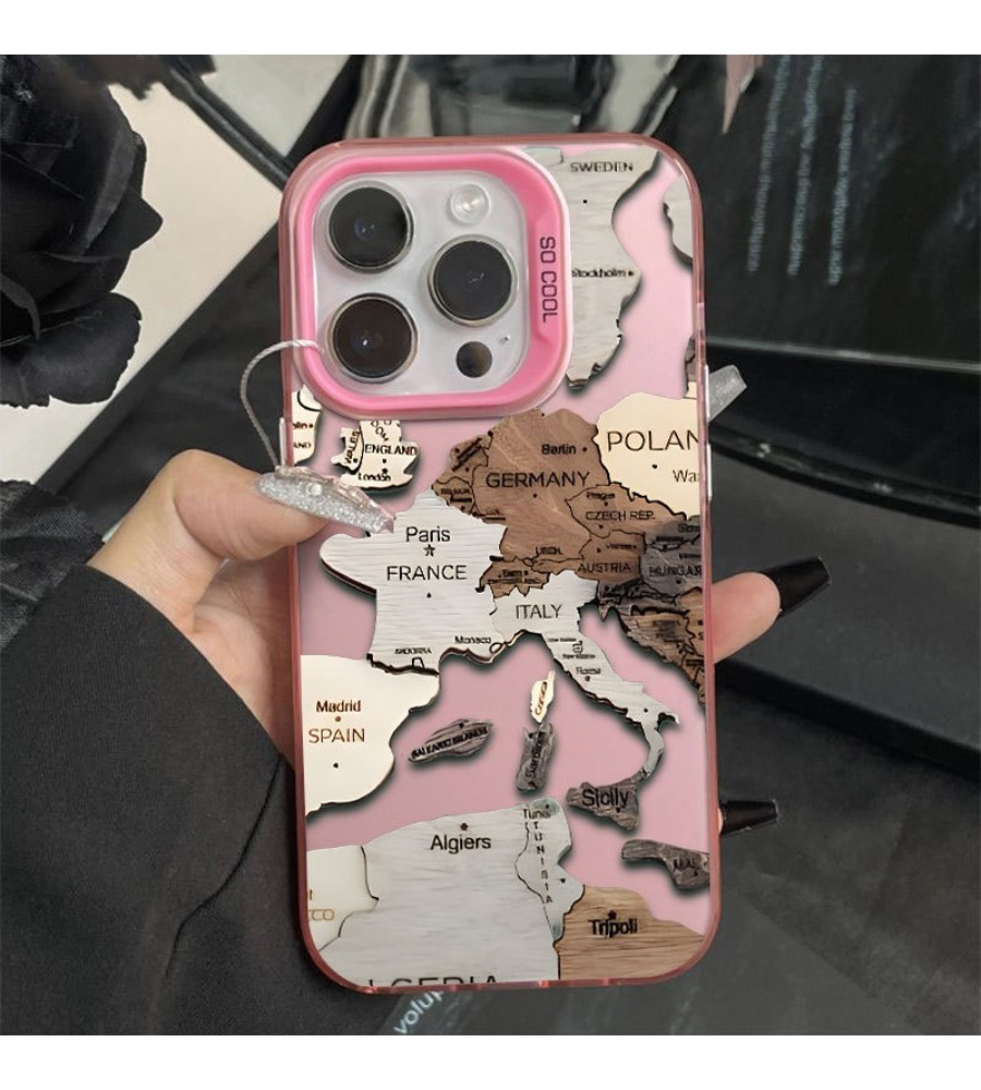 Vintage 3D houten Europa kaart - Phone Cases Europe recensie en prijs