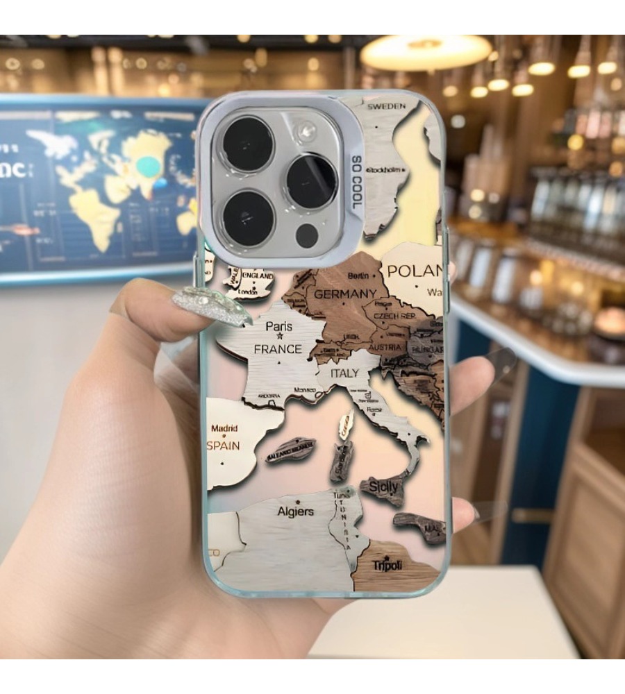 Vintage 3D houten Europa kaart - Phone Cases Europe recensie en prijs