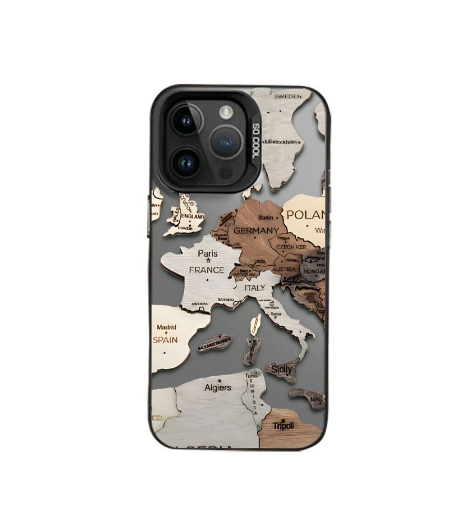 Vintage 3D houten Europa kaart - Phone Cases Europe recensie en prijs