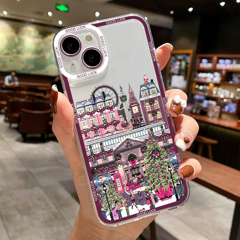 Winter Nieuwjaar Kerst Straat  - Phone Cases Iphone 14 recensie en prijs