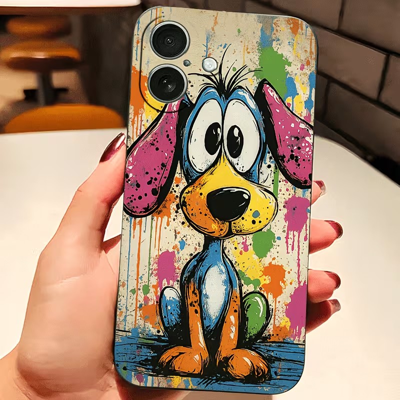 Graffiti gekleurde puppy TPU t - Phone Cases Like Loopy recensie en prijs
