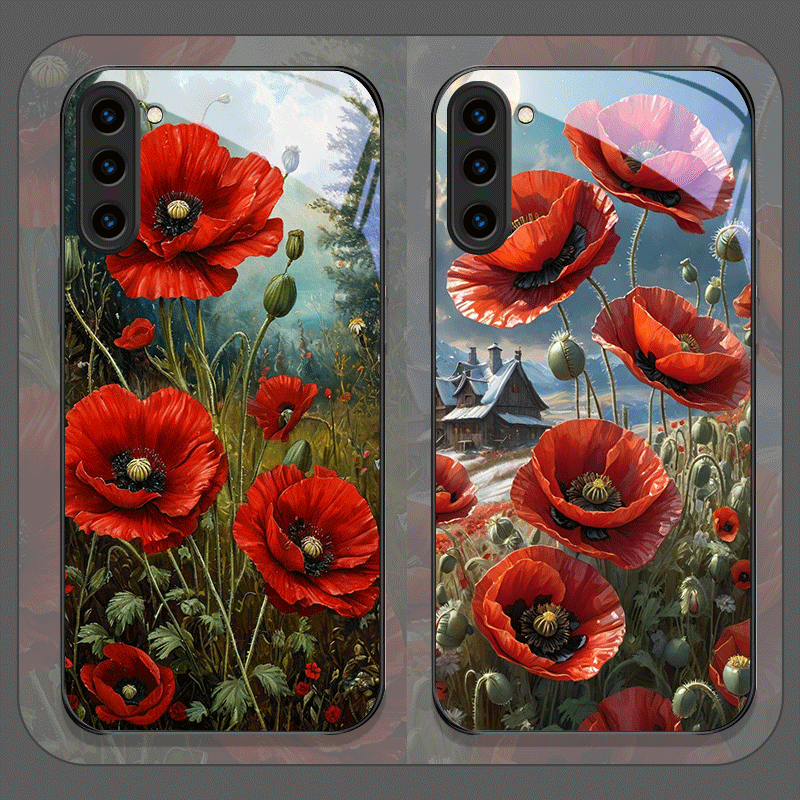 Retro Poppy Bloemen Bloeiend H - Phone Cases Red recensie en prijs
