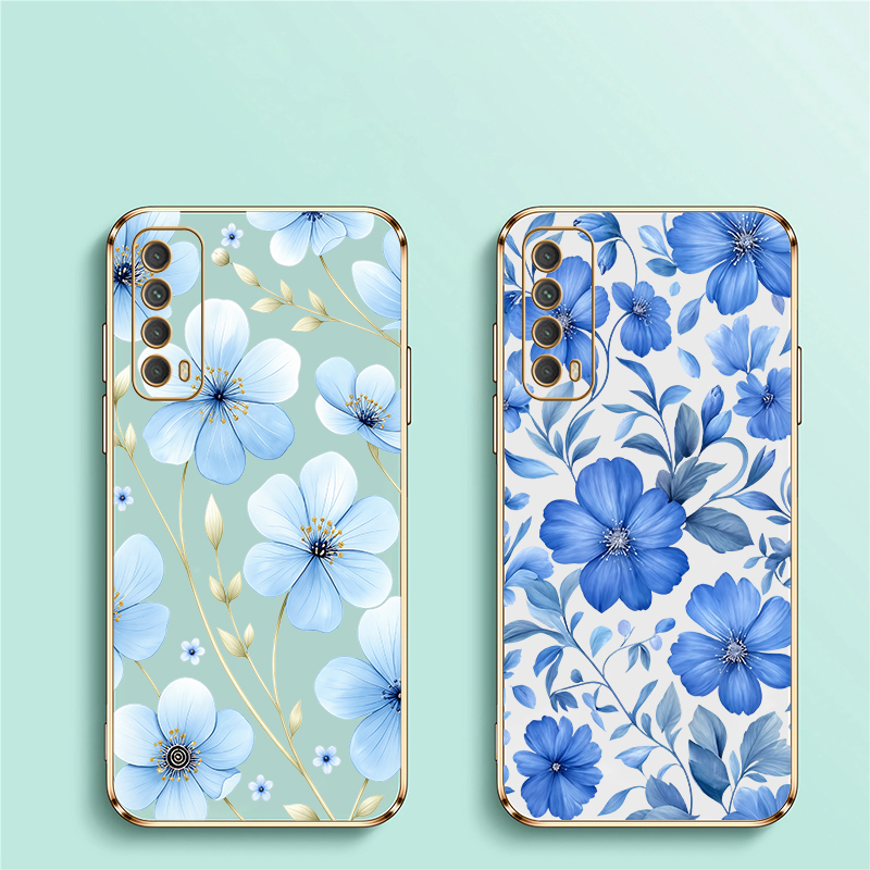 Blauw aquarel bloemenpatroon t - Phone Cases Honor recensie en prijs