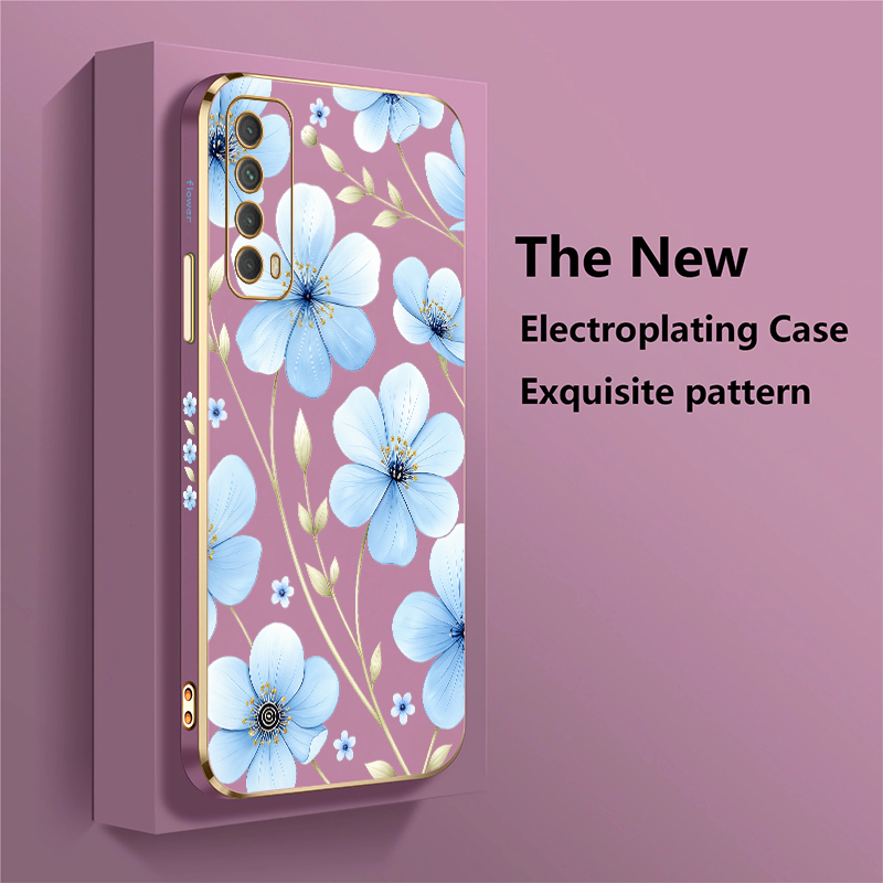 Blauw aquarel bloemenpatroon t - Phone Cases Honor recensie en prijs