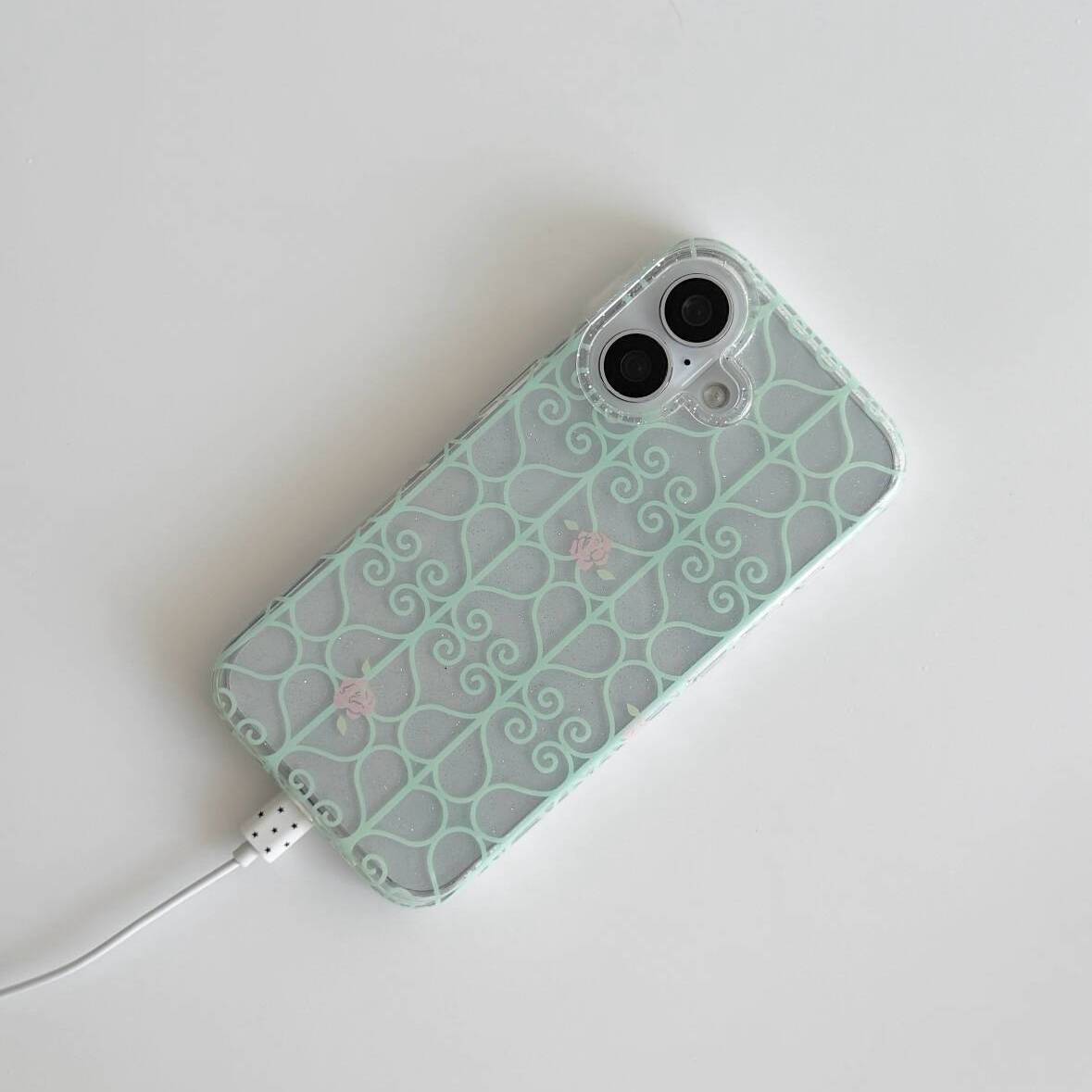 Mintgroene ijzeren raam roze r - Phone Cases Green recensie en prijs