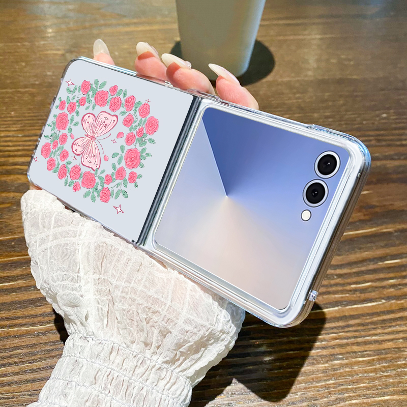 Roze bloemenpatroon telefoonho - Phone Cases Z Flip 5 recensie en prijs