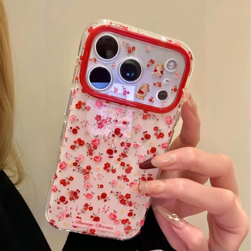 Mooie Cartoon Rode Bloemen Pat - Phone Cases Red recensie en prijs