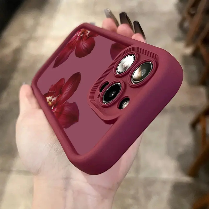 Wijnrode orchideeën bloemenpat - Phone Cases Red recensie en prijs