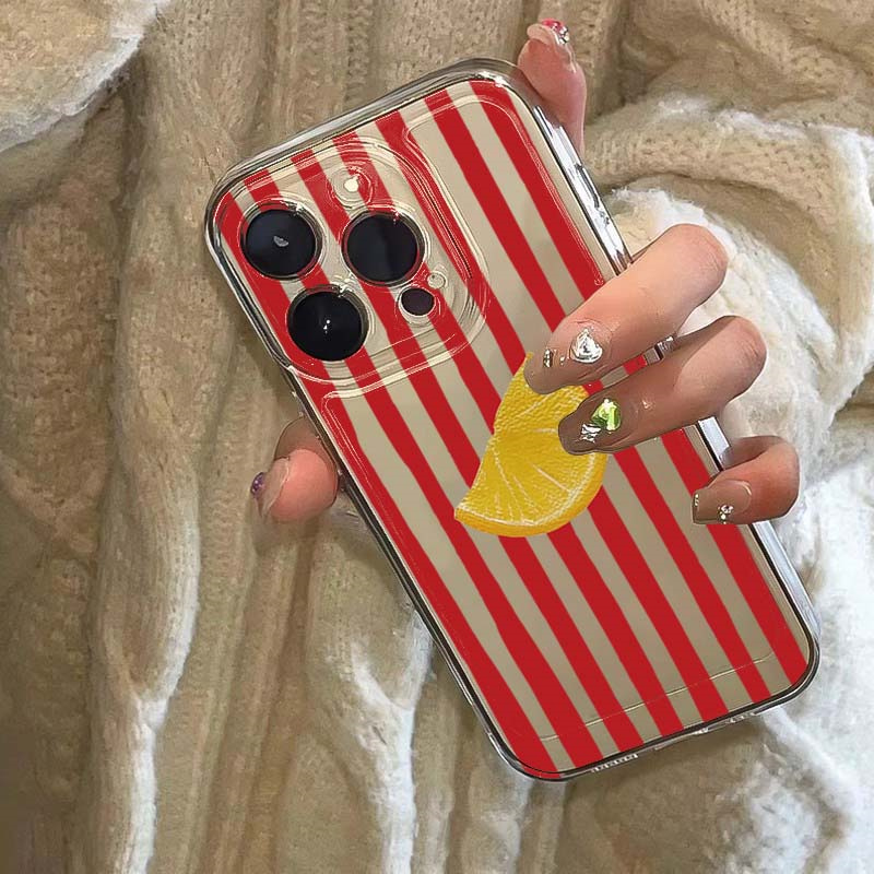 Citroenrood Roze Blauw Streep  - Phone Cases Red recensie en prijs