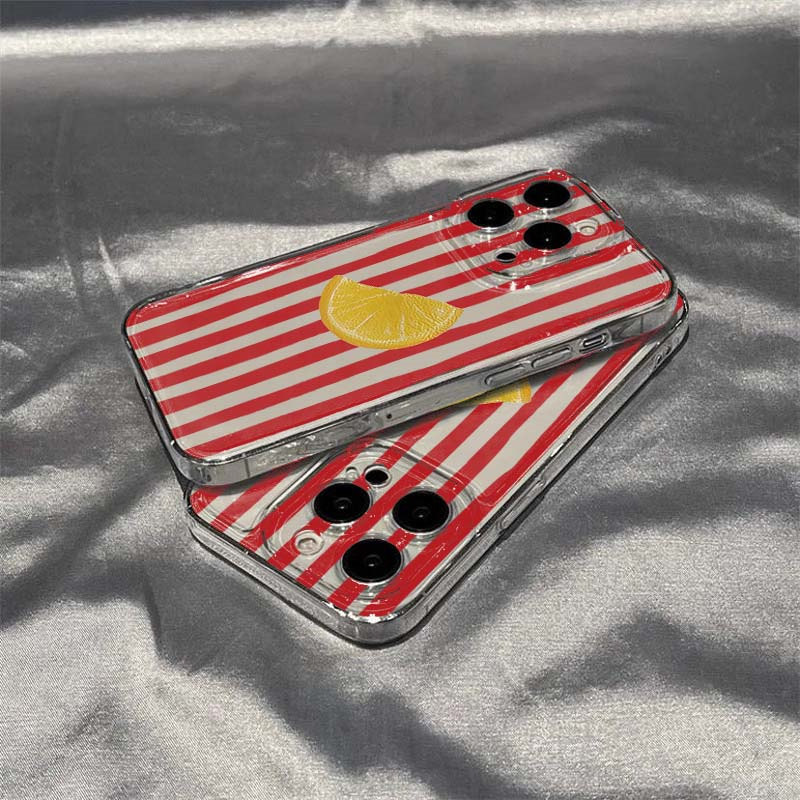 Citroenrood Roze Blauw Streep  - Phone Cases Red recensie en prijs